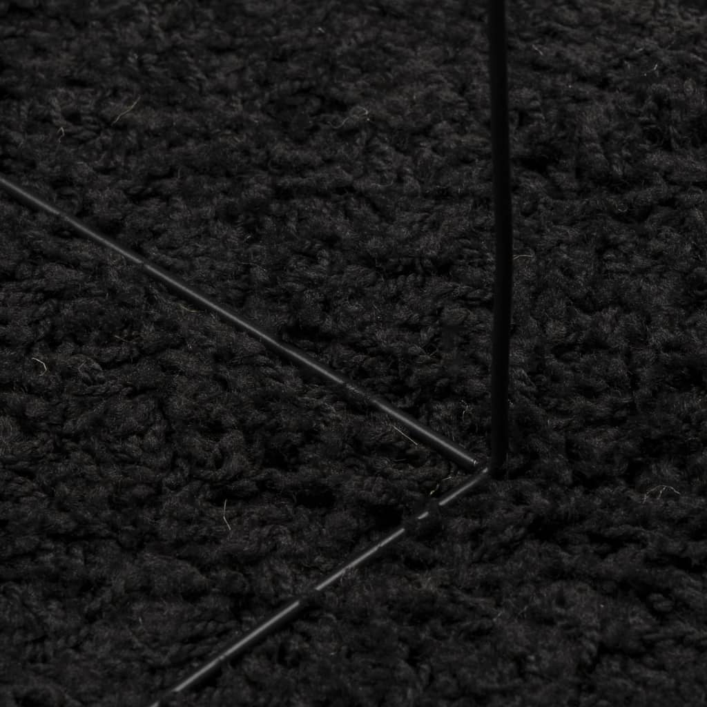 Tapis shaggy PAMPLONA poils longs moderne noir Ø 280 cm