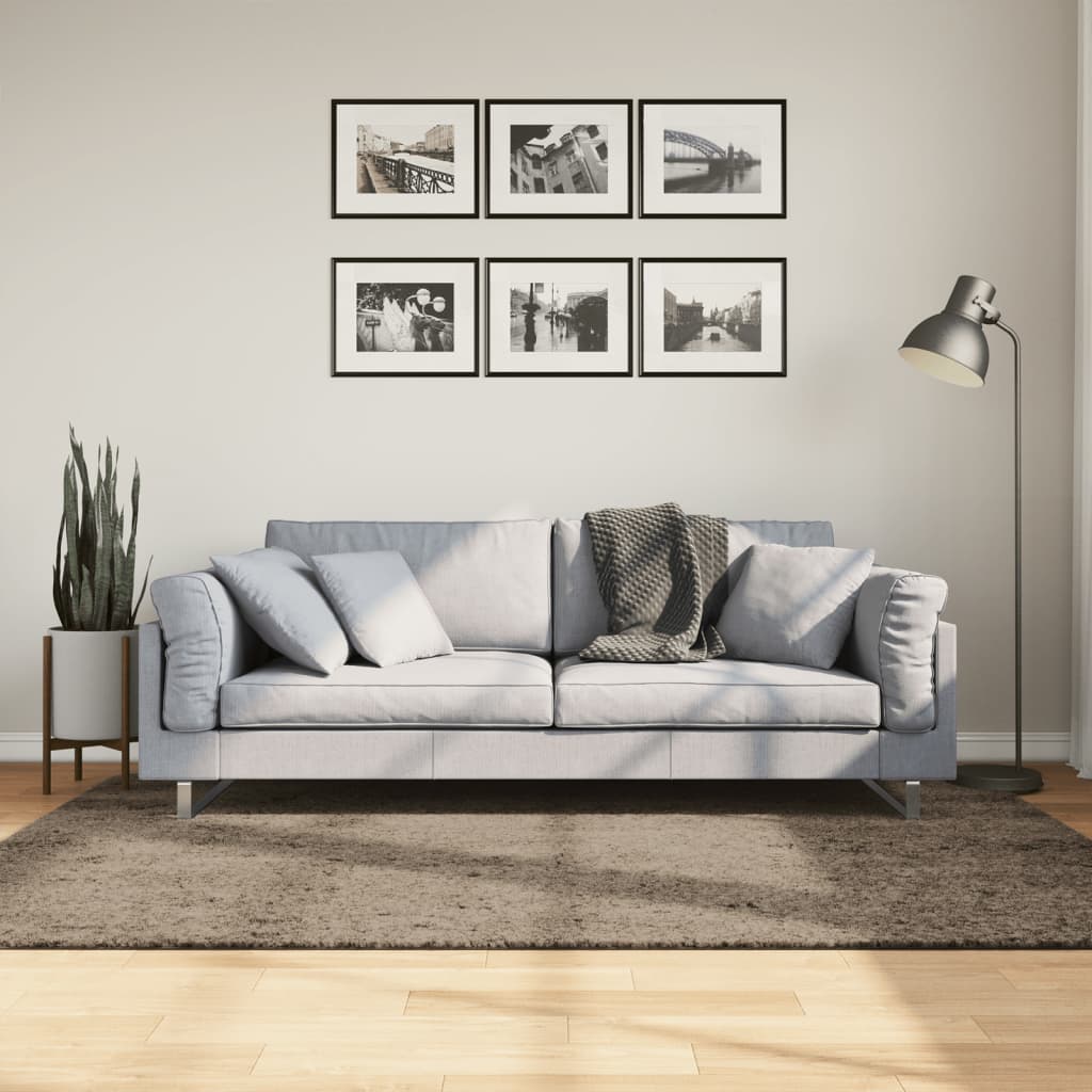 Tapis ISTAN poils longs gris brillant 140x200 cm