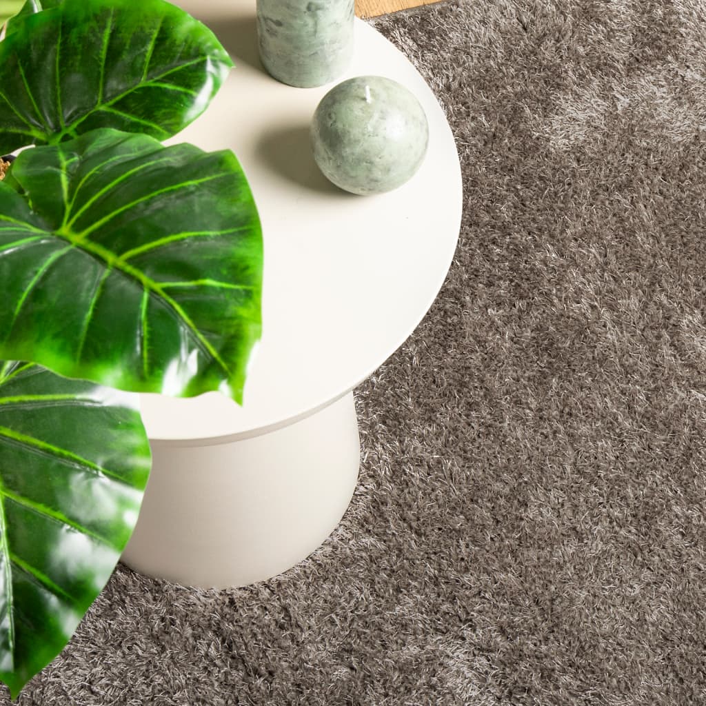 Rug ISTAN high pile glossy gray 200x280 cm
