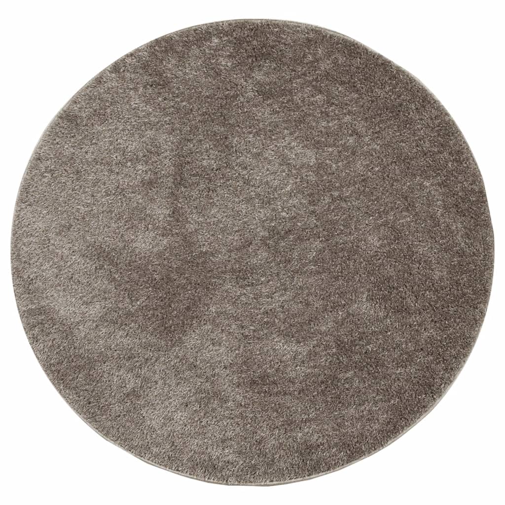 Carpet ISTAN high pile glossy gray Ø 120 cm