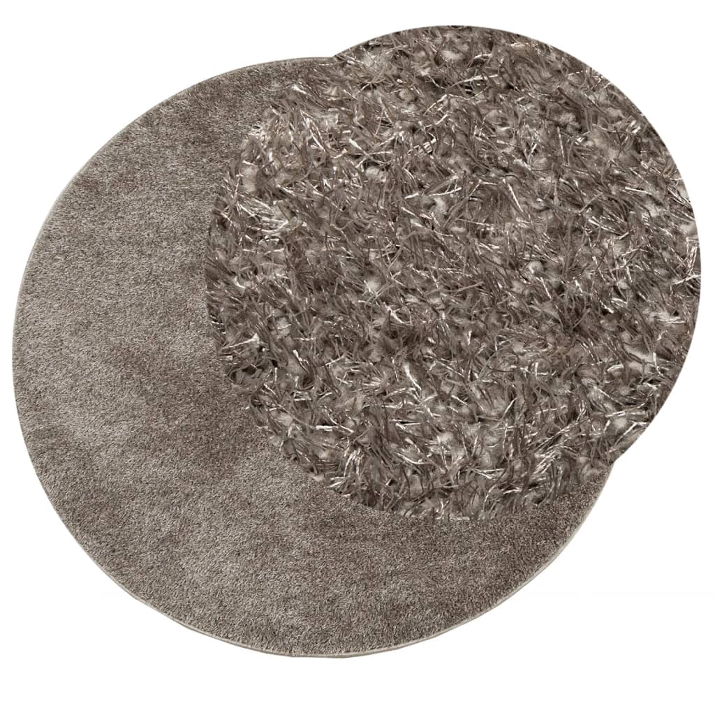 Carpet ISTAN high pile glossy gray Ø 120 cm