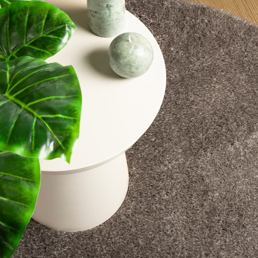 Carpet ISTAN high pile glossy gray Ø 120 cm