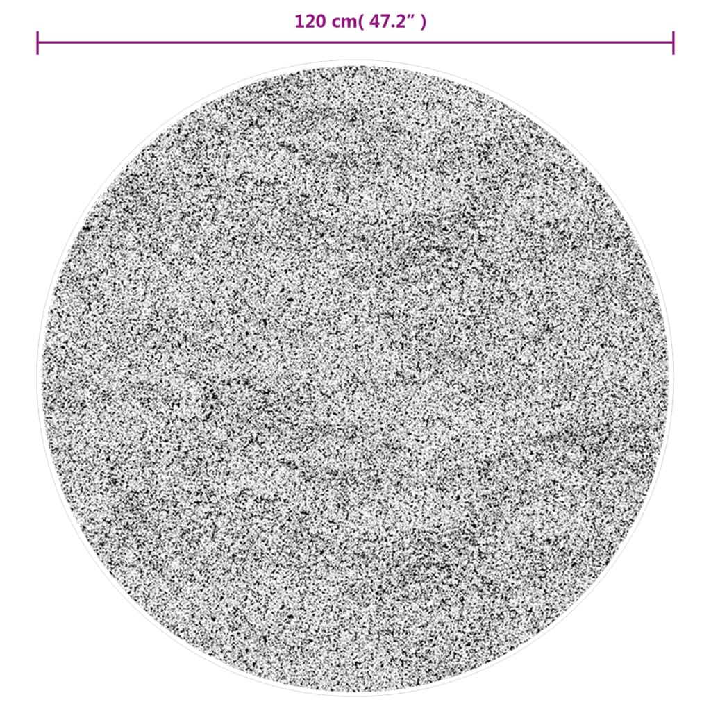 Carpet ISTAN high pile glossy gray Ø 120 cm