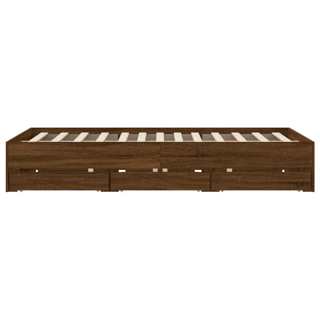 Bettgestell mit Schubladen Braun Eichen-Optik 140x200 cm