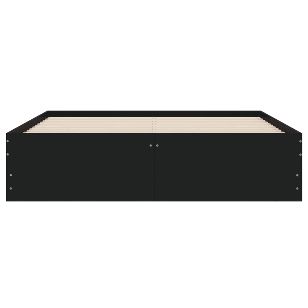 Bettgestell mit Schubladen Schwarz 135x190 cm Holzwerkstoff