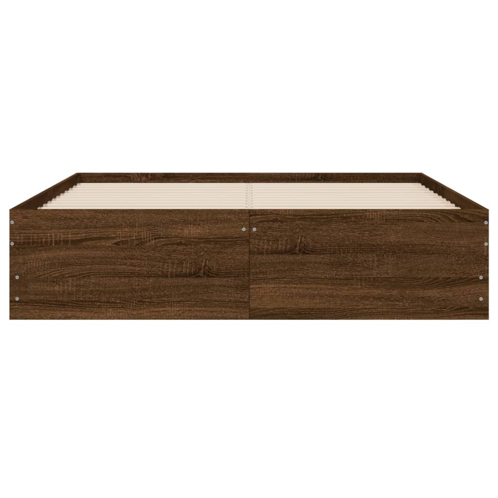 Bettgestell mit Schubladen Braun Eichen-Optik 135x190 cm