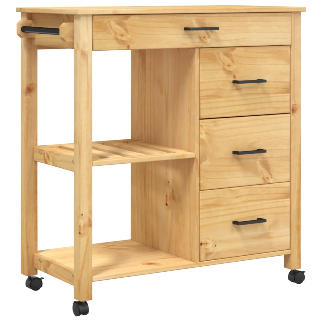 Kitchen trolley MONZA 84x40x90 cm solid pine wood