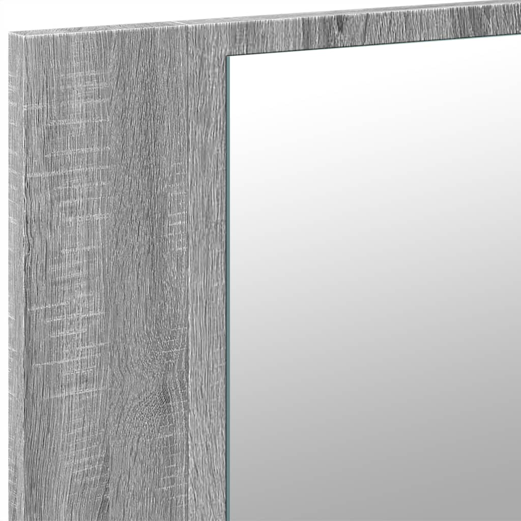 LED-Spiegelschrank Grau Sonoma 90x12x45 cm Acryl