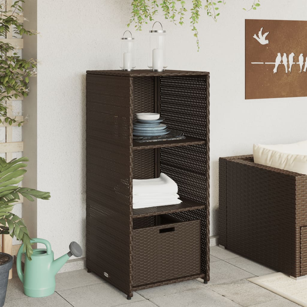 Garden cabinet brown 50x55x115 cm poly rattan