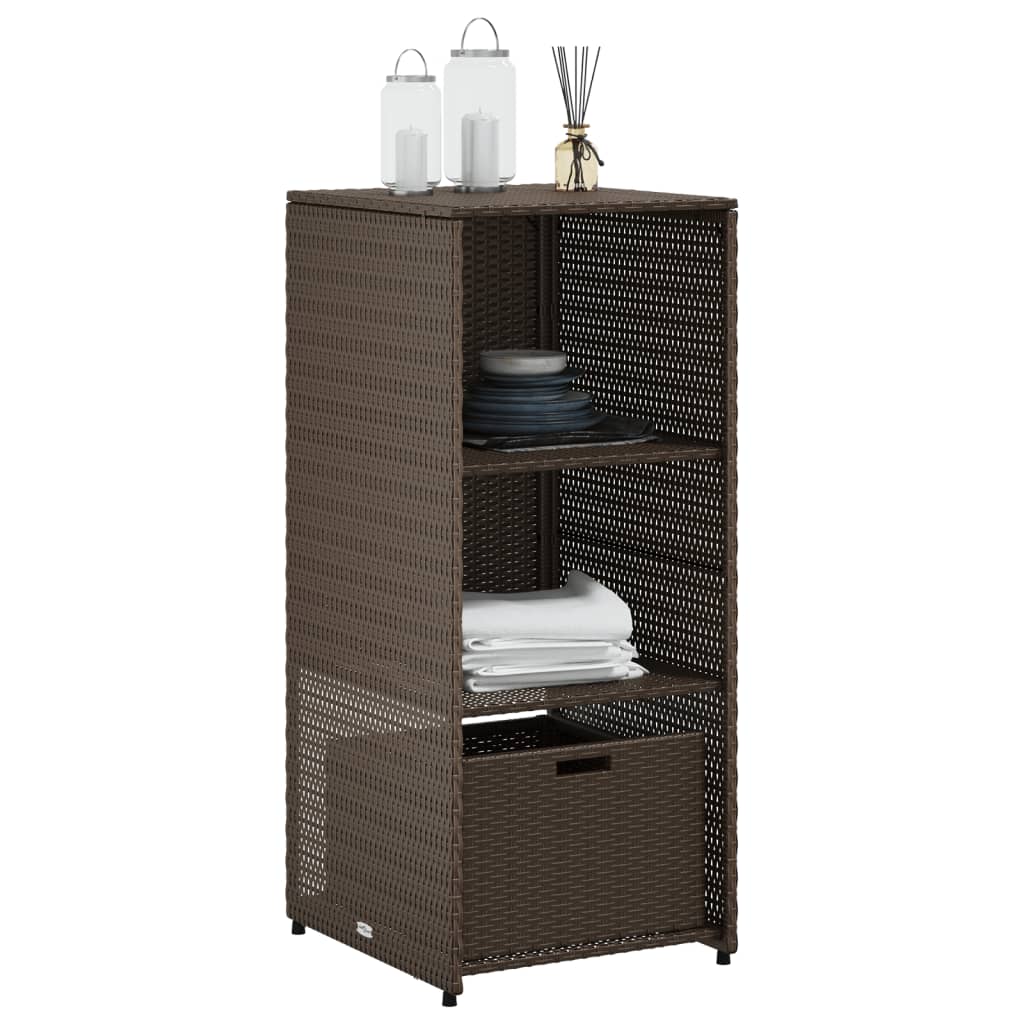 Garden cabinet brown 50x55x115 cm poly rattan