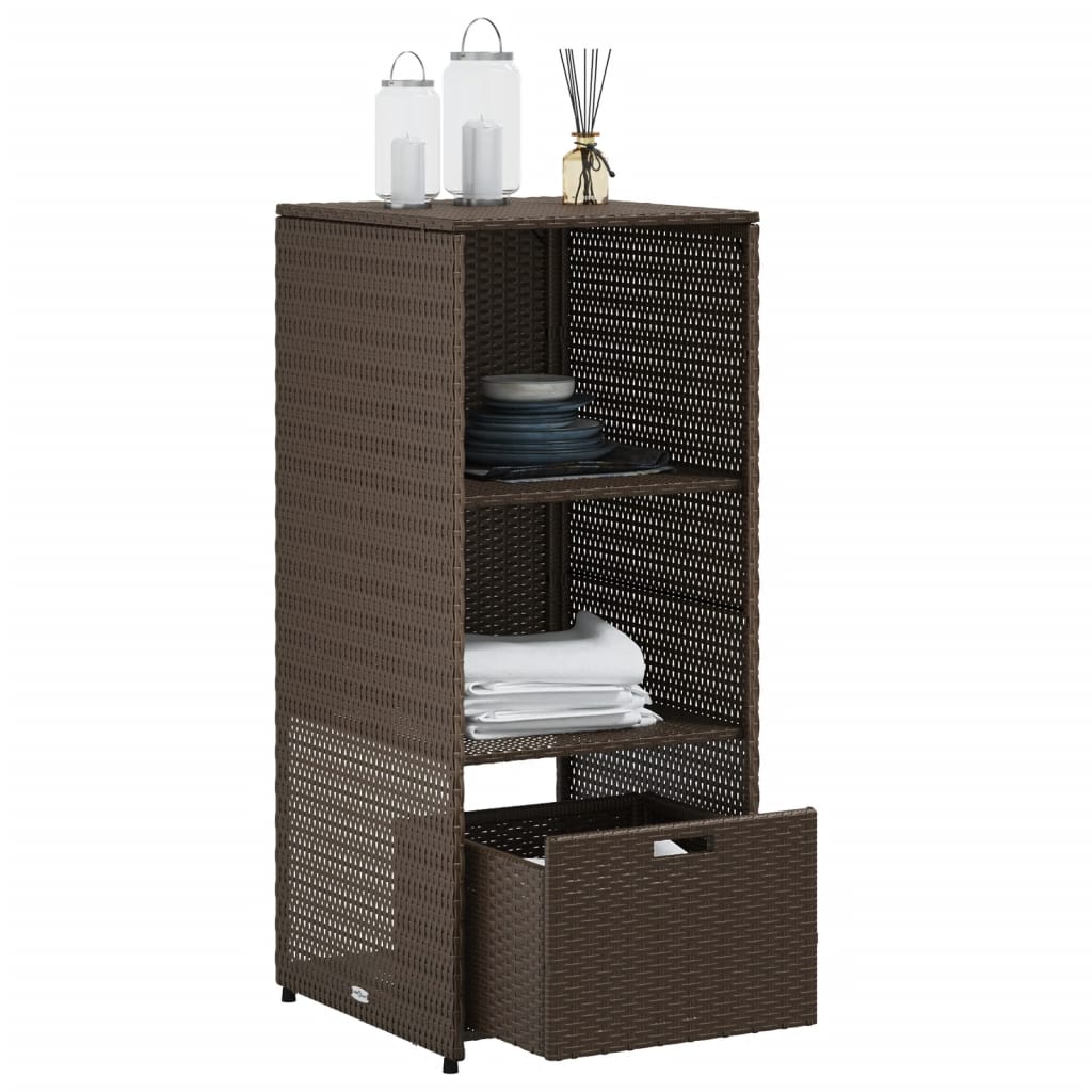 Garden cabinet brown 50x55x115 cm poly rattan