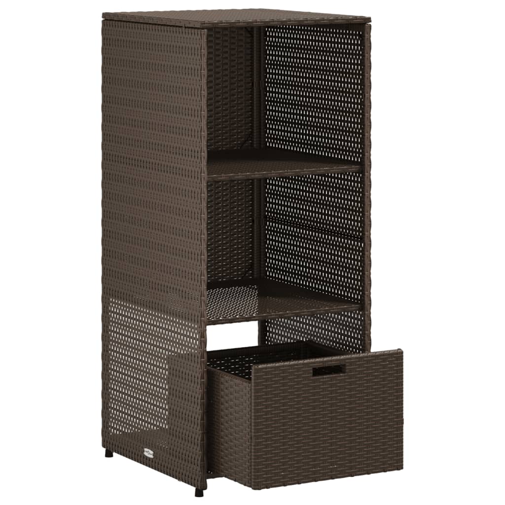 Garden cabinet brown 50x55x115 cm poly rattan