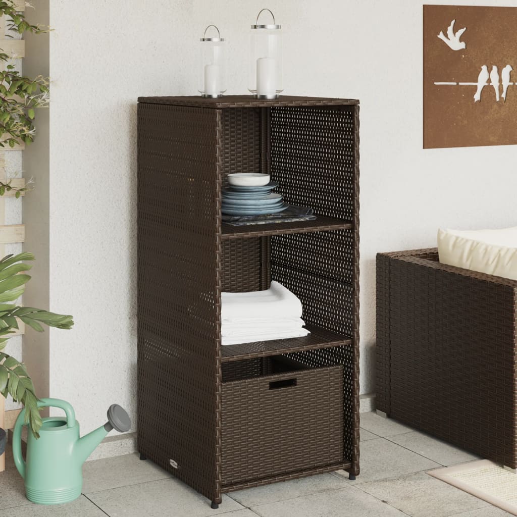 Garden cabinet brown 50x55x115 cm poly rattan