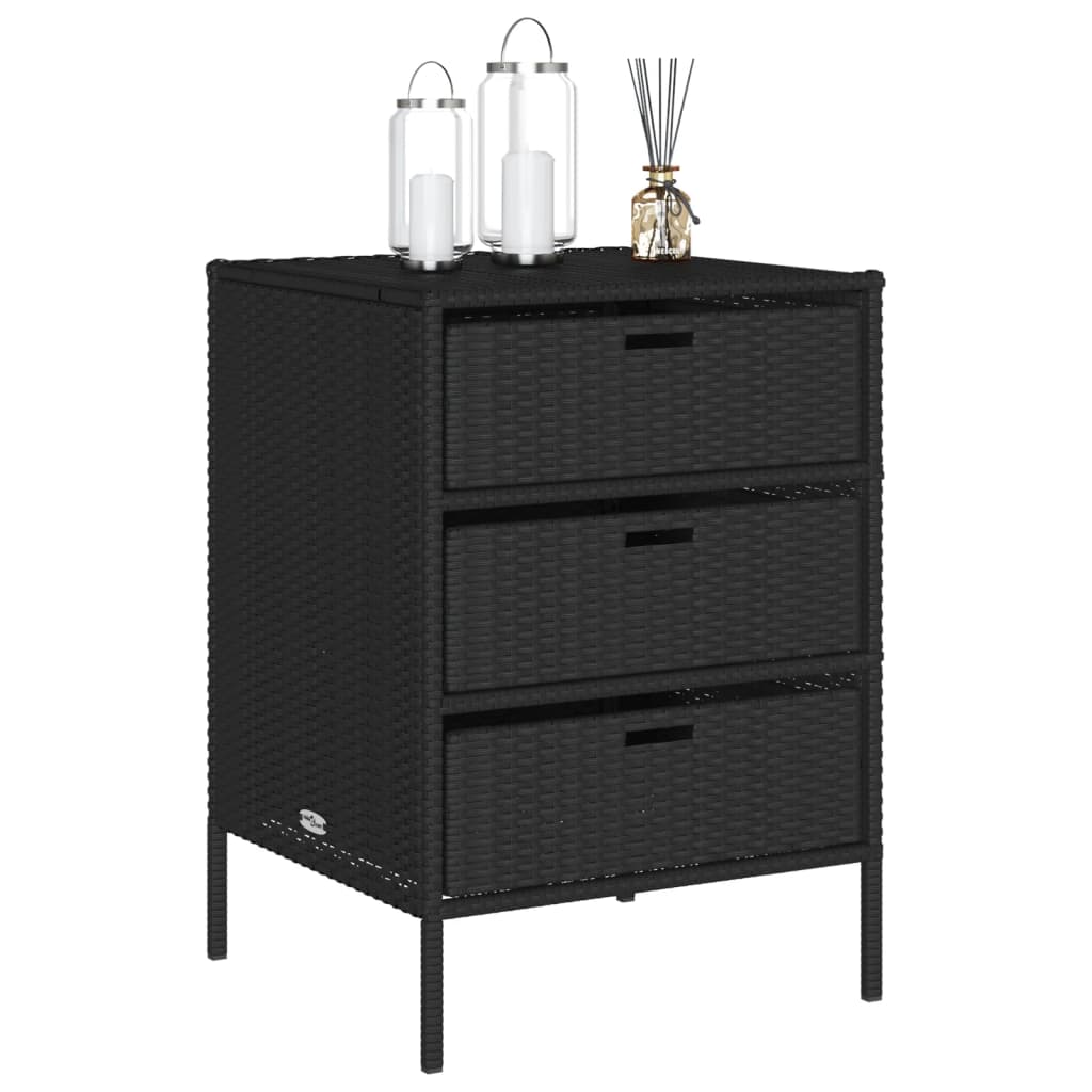 Garden cabinet black 55x59x80 cm poly rattan