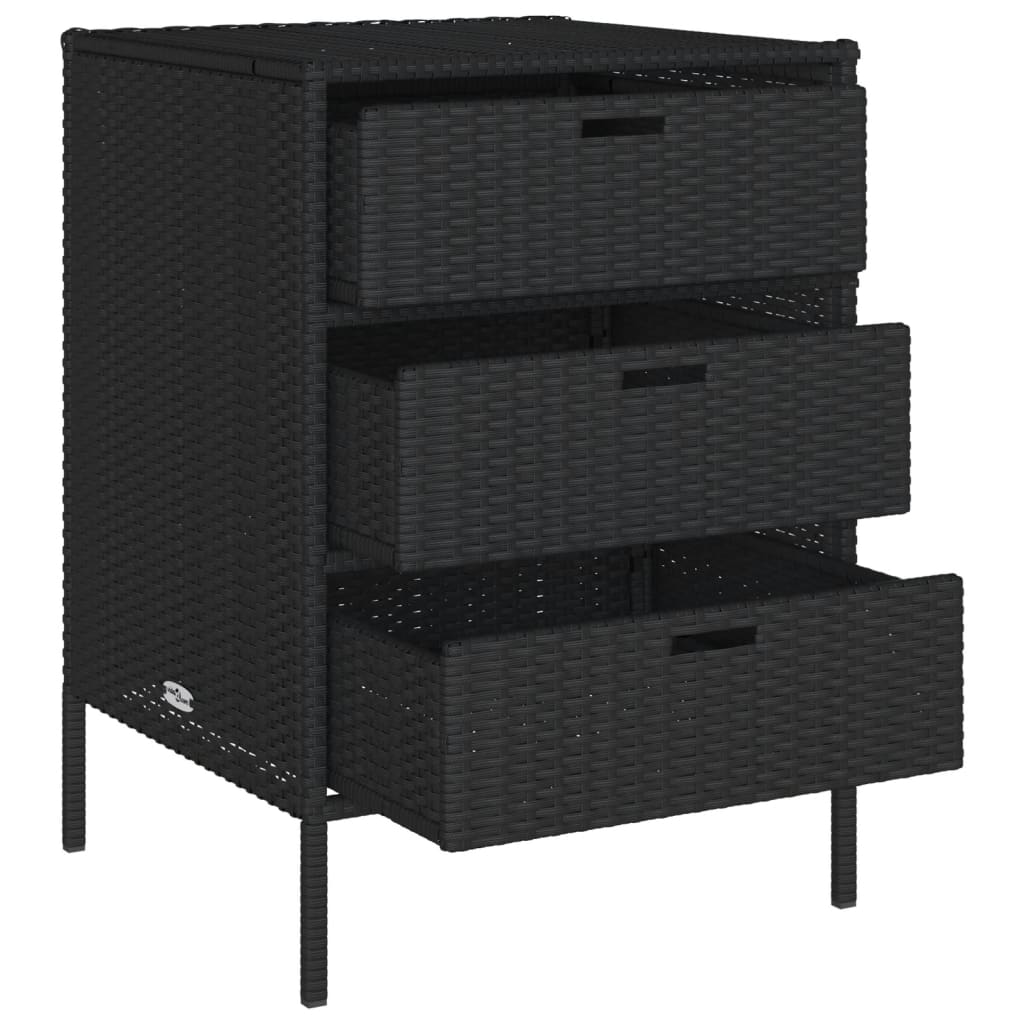 Garden cabinet black 55x59x80 cm poly rattan