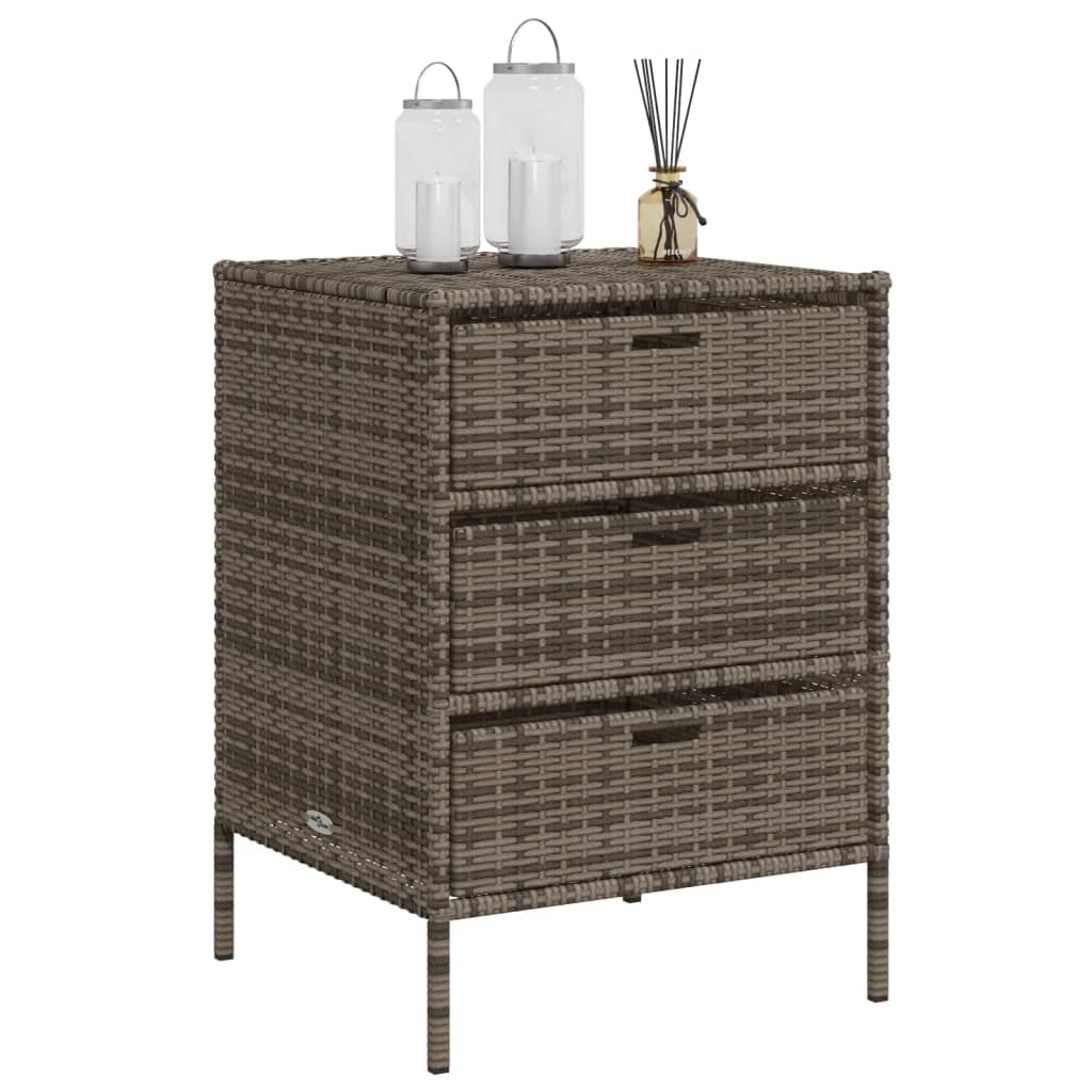 Garden cabinet gray 55x59x80 cm poly rattan