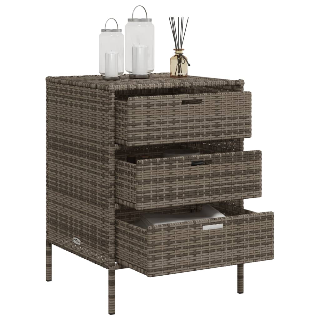 Garden cabinet gray 55x59x80 cm poly rattan