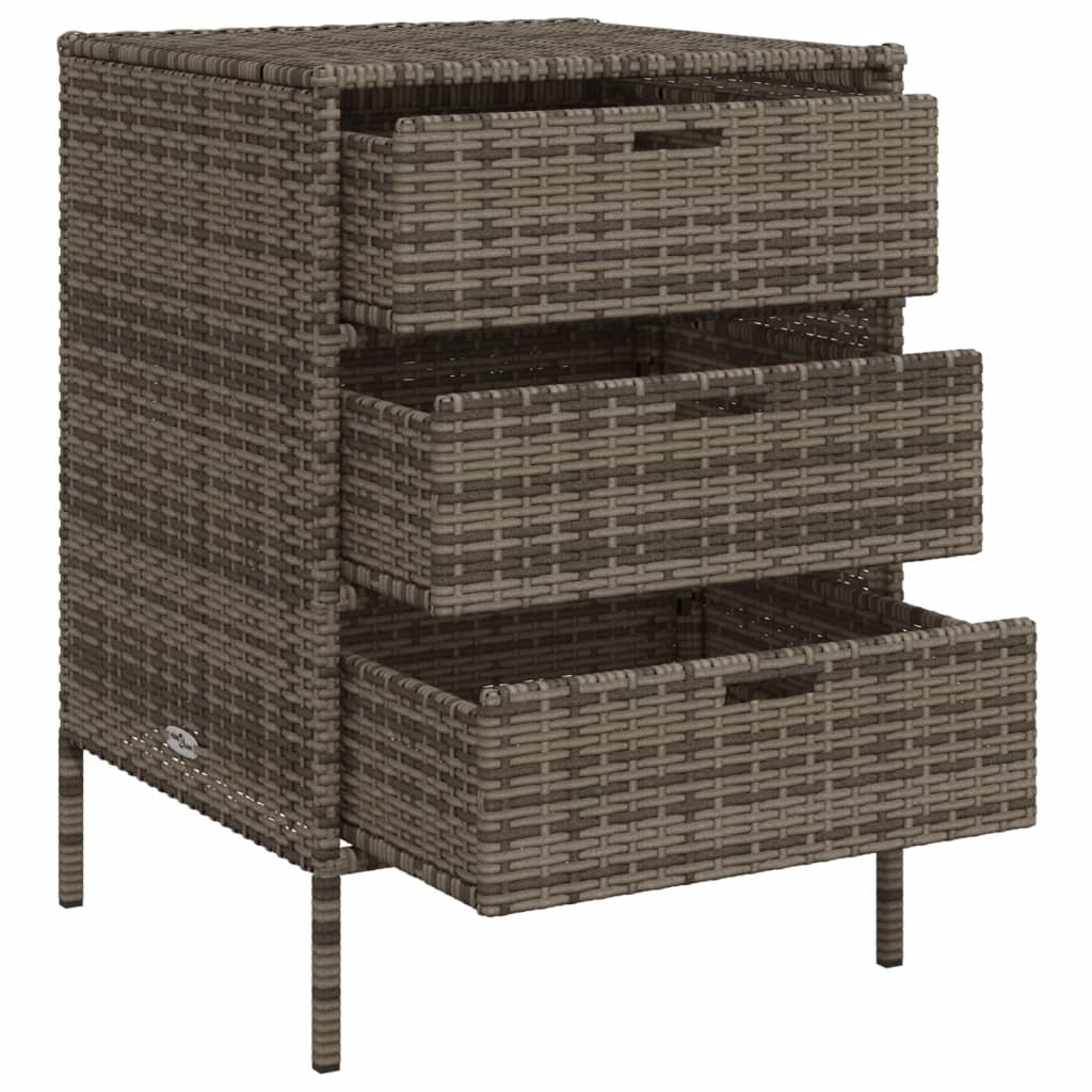 Garden cabinet gray 55x59x80 cm poly rattan