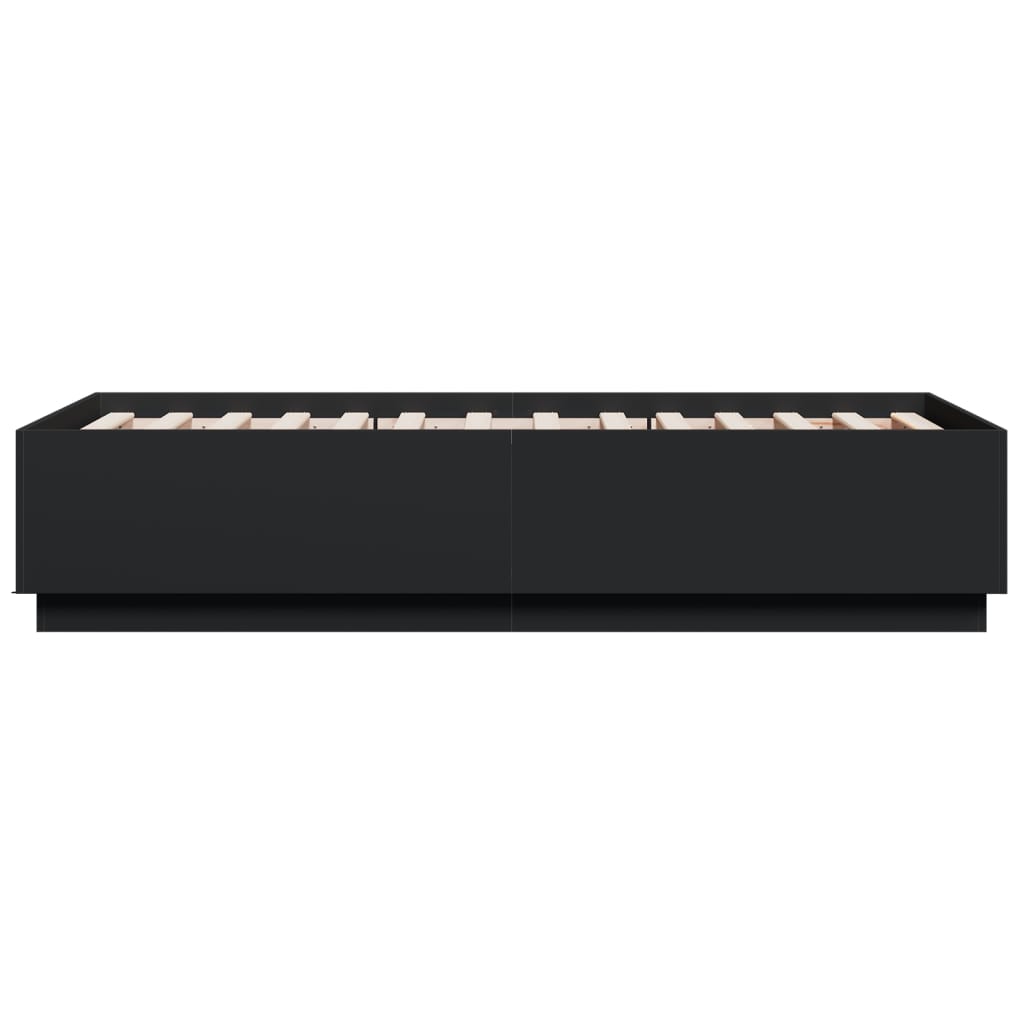 Bettgestell mit LED Schwarz 75x190 cm Holzwerkstoff