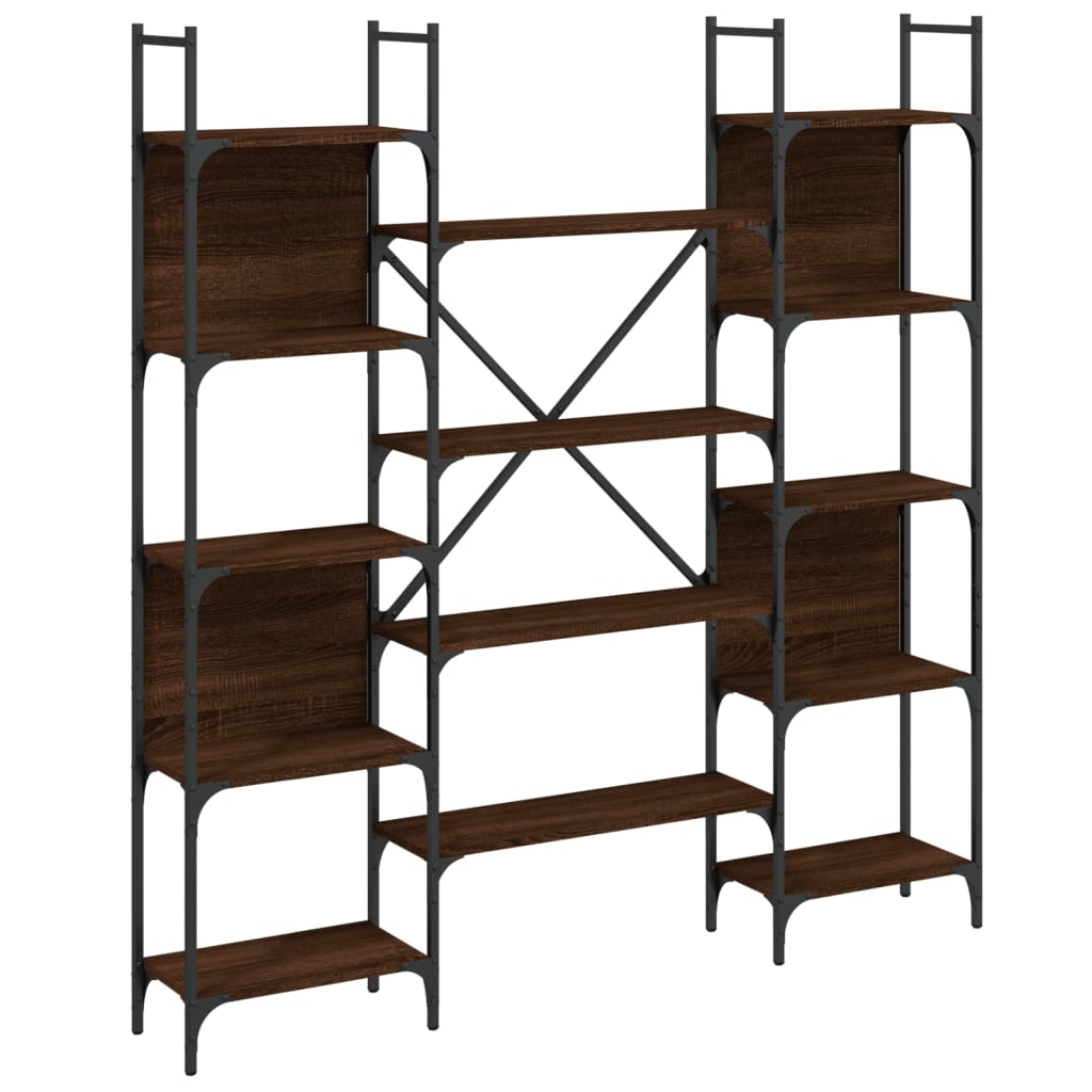 Bookcase brown oak look 155.5x24x166.5 cm wood material