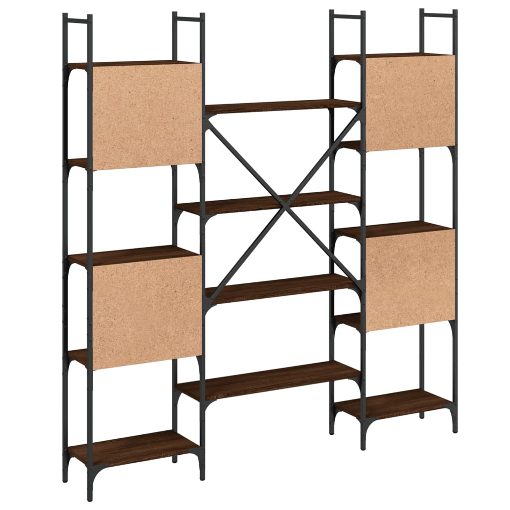 Bookcase brown oak look 155.5x24x166.5 cm wood material