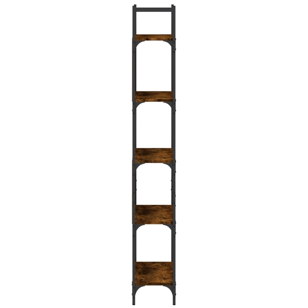 Bookcase 5 shelves smoked oak 60.5x24x166.5 cm wood material
