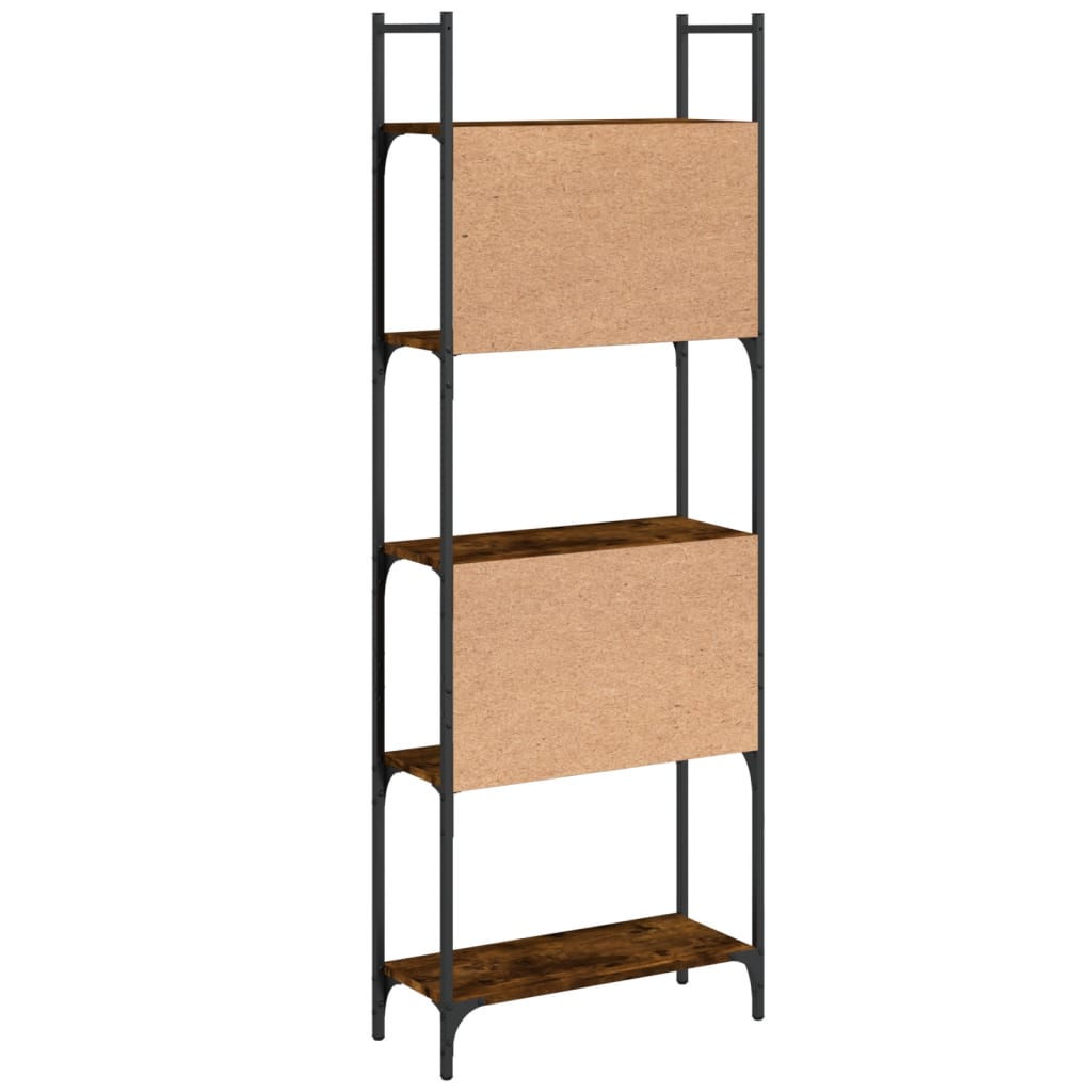 Bookcase 5 shelves smoked oak 60.5x24x166.5 cm wood material