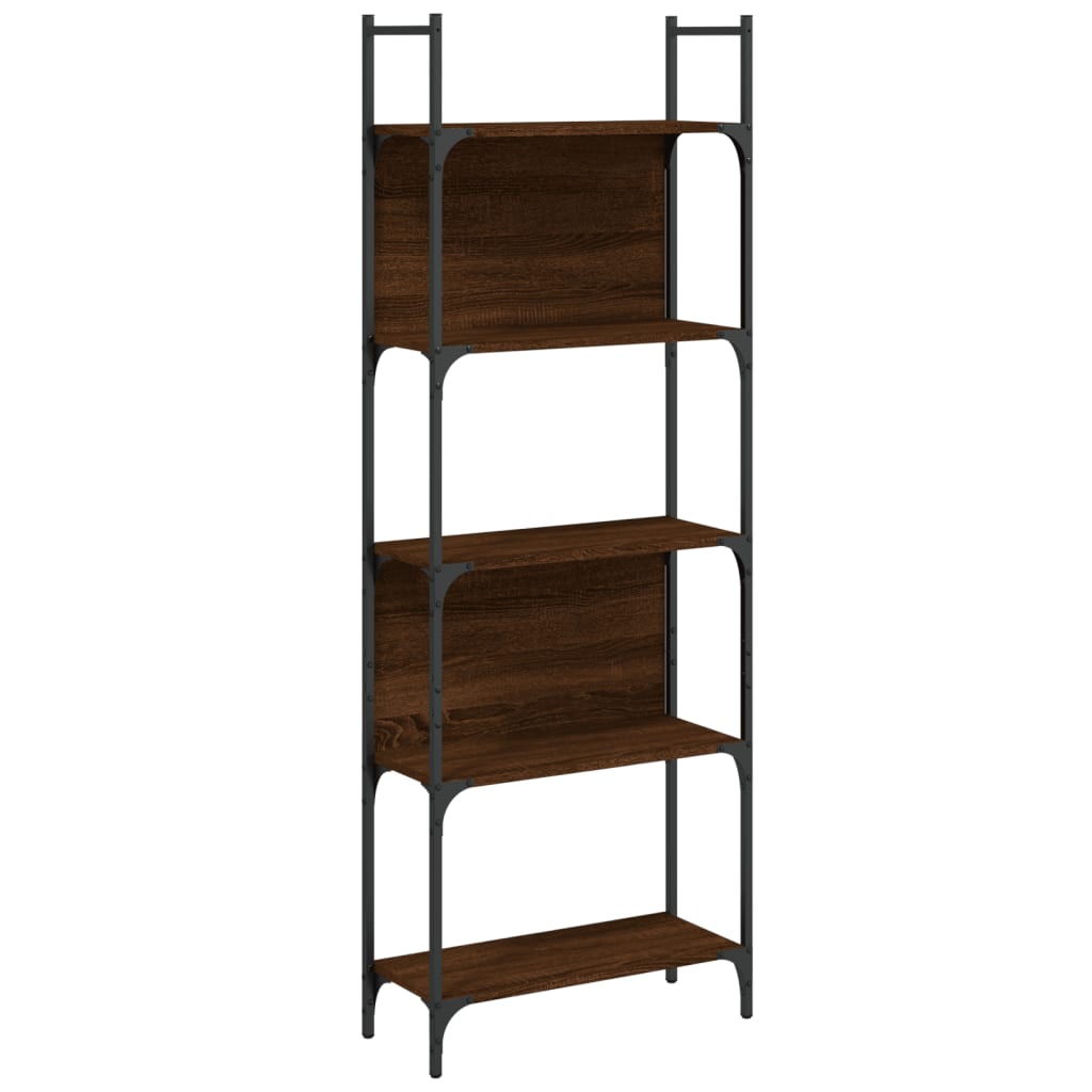 Bookcase 5 shelves brown oak look 60.5x24x166.5 cm