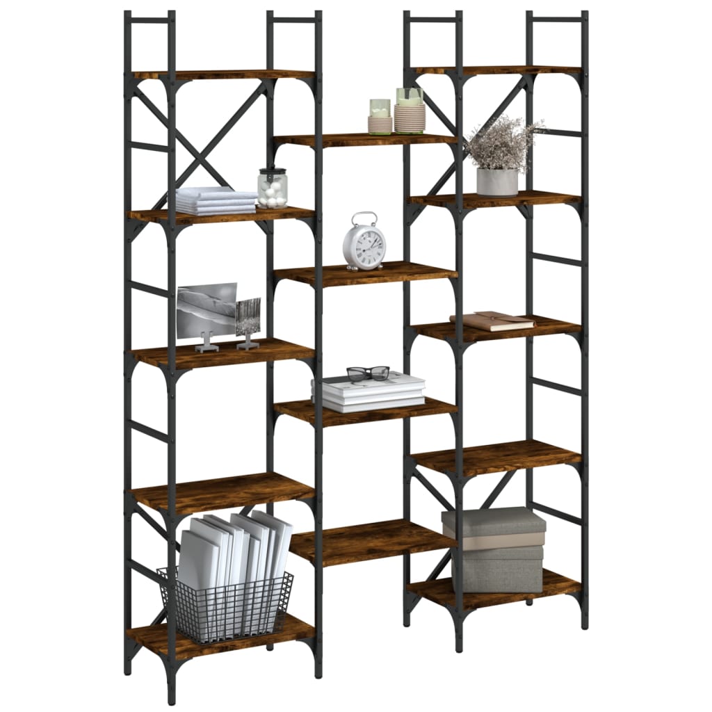 Bookcase smoked oak 127.5x28.5x172.5 cm wood material