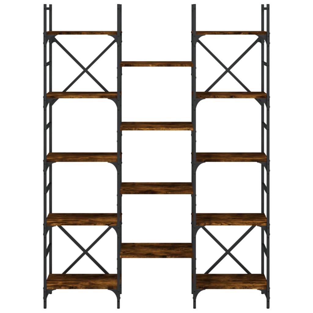 Bookcase smoked oak 127.5x28.5x172.5 cm wood material
