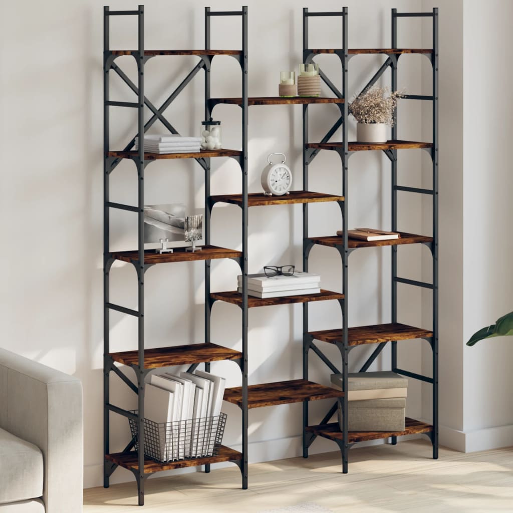 Bookcase smoked oak 127.5x28.5x172.5 cm wood material