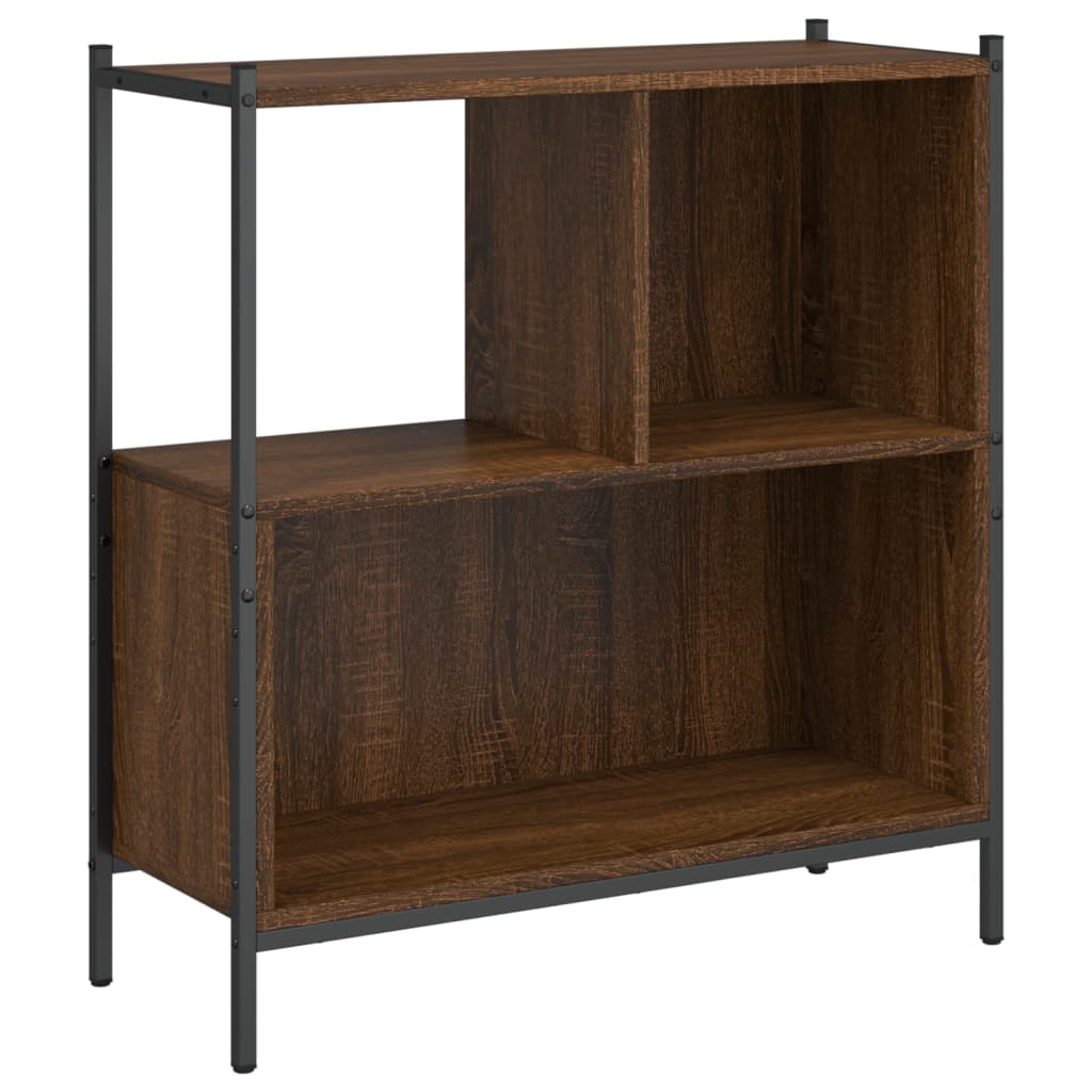 Bibliothèque aspect chêne brun 72x28x77,5 cm matériau bois