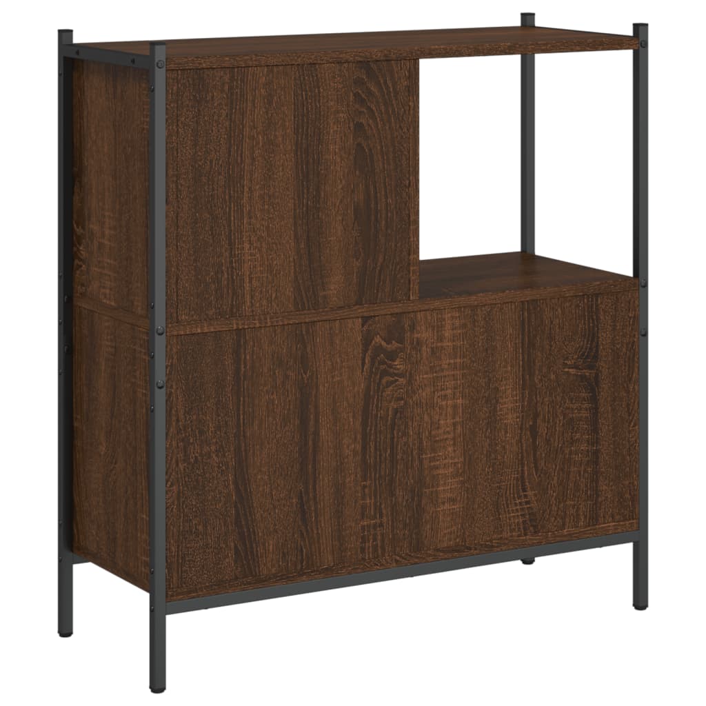 Bibliothèque aspect chêne brun 72x28x77,5 cm matériau bois