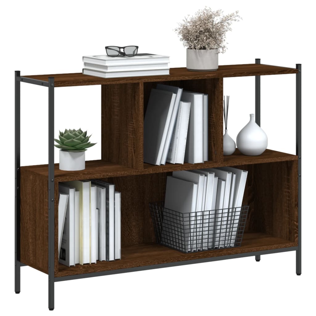 Bookcase brown oak look 102x28x77.5 cm wood material