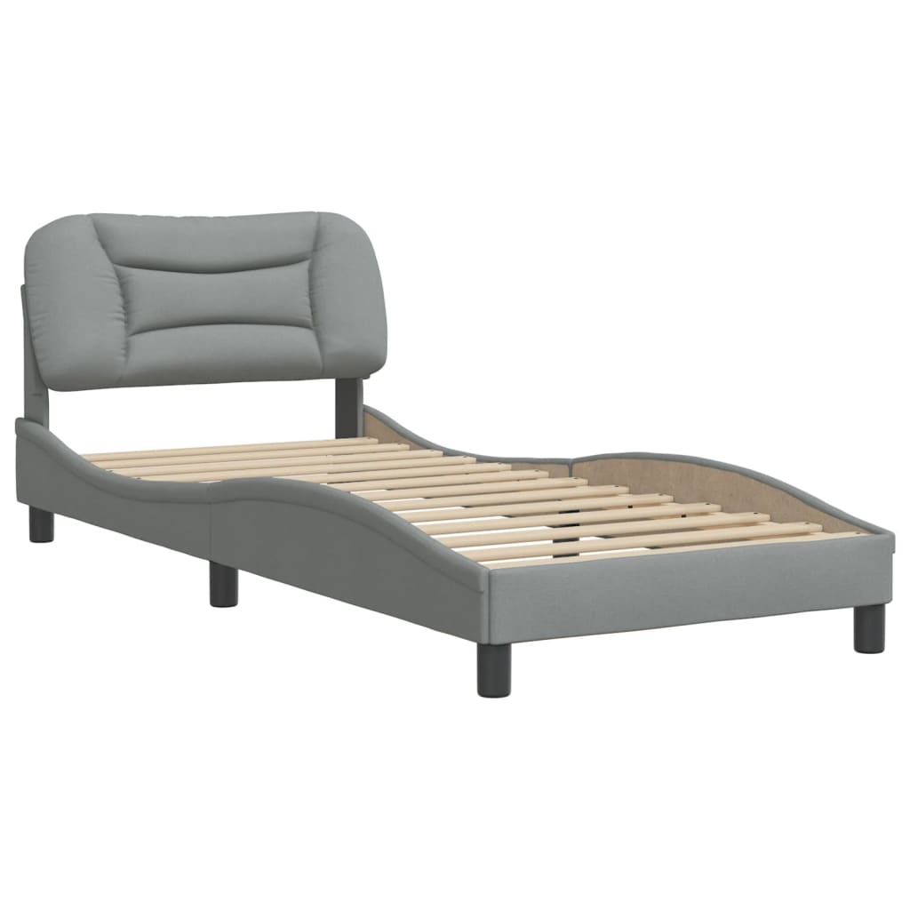 Bettgestell ohne Matratze "Hvar" Hellgrau 80x200 cm Stoff