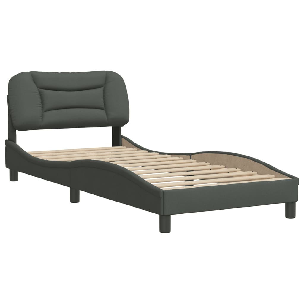 Bettgestell ohne Matratze "Hvar" Dunkelgrau 80x200 cm Stoff