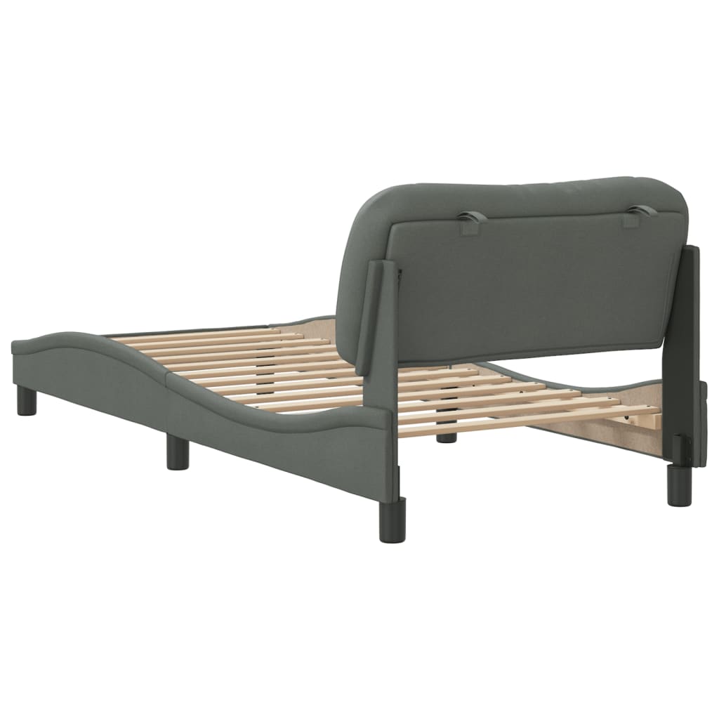 Bettgestell ohne Matratze "Hvar" Dunkelgrau 80x200 cm Stoff