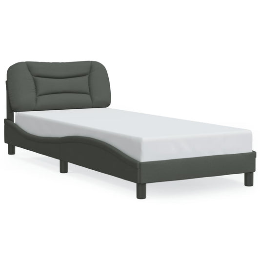 Bettgestell ohne Matratze "Hvar" Dunkelgrau 80x200 cm Stoff
