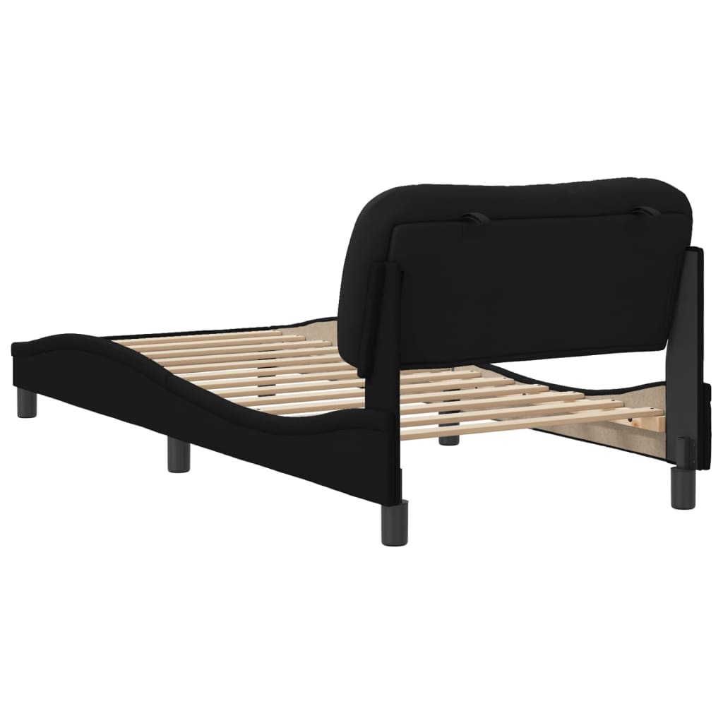 Bettgestell ohne Matratze "Hvar" Schwarz 90x190 cm Stoff