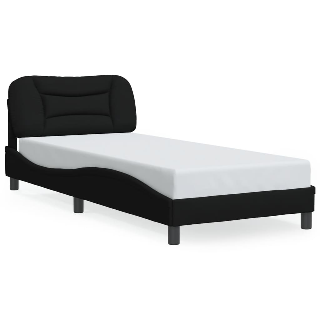 Bettgestell ohne Matratze "Hvar" Schwarz 90x190 cm Stoff