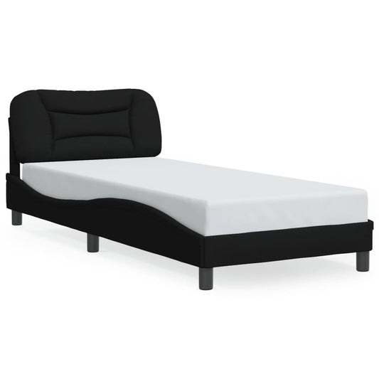 Bettgestell ohne Matratze "Hvar" Schwarz 90x190 cm Stoff
