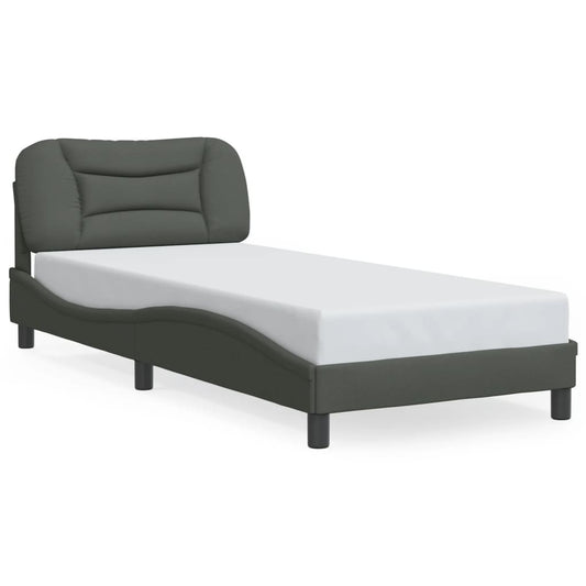 Bettgestell ohne Matratze "Hvar" Dunkelgrau 90x200 cm Stoff