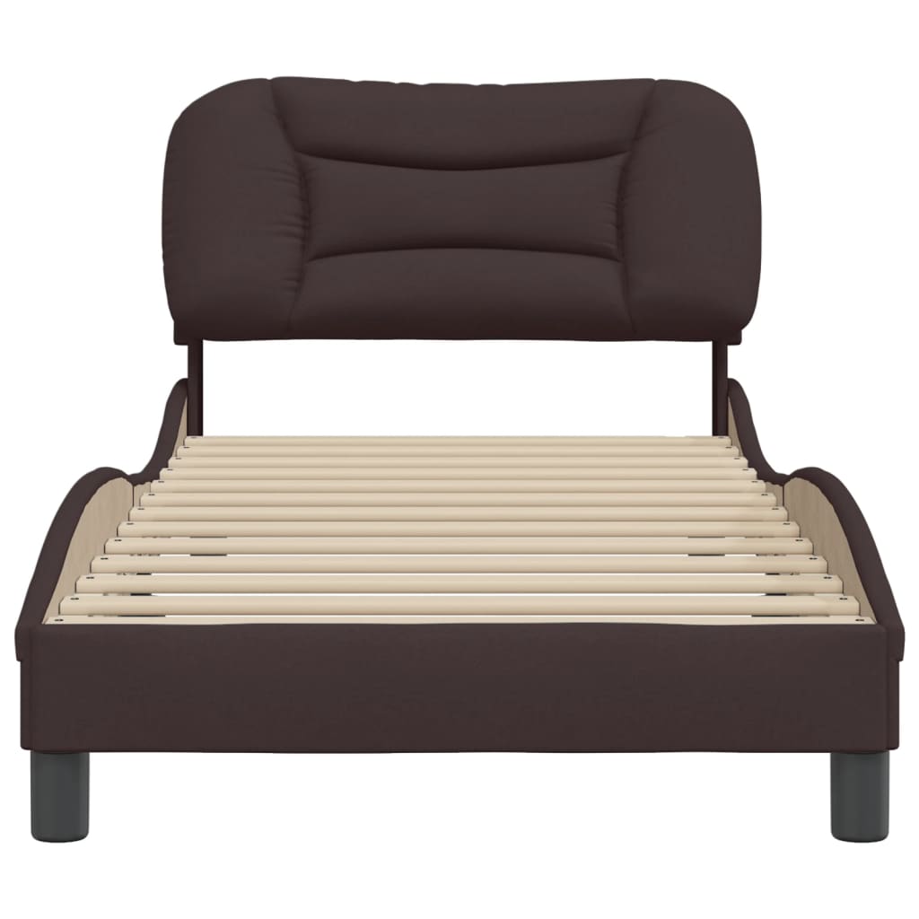 Bettgestell ohne Matratze "Hvar" Dunkelbraun 90x200 cm Stoff