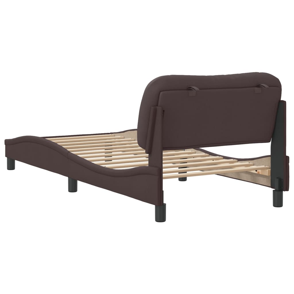 Bettgestell ohne Matratze "Hvar" Dunkelbraun 90x200 cm Stoff