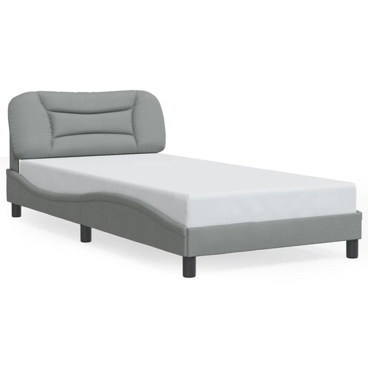 Bettgestell ohne Matratze "Hvar" Hellgrau 100x200 cm Stoff