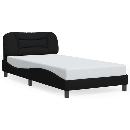 Bettgestell ohne Matratze "Hvar" Schwarz 100x200 cm Stoff