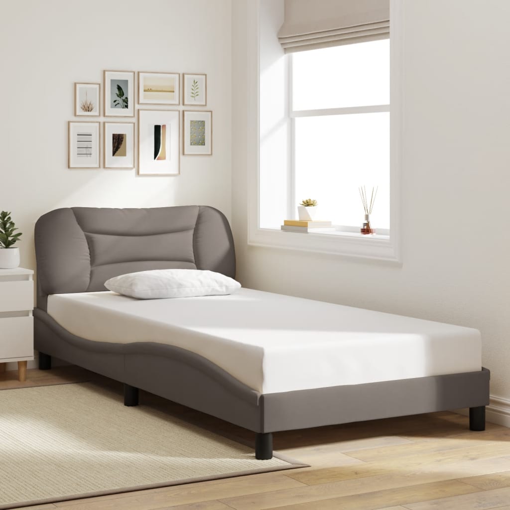 Bettgestell ohne Matratze "Hvar" Taupe 100x200 cm Stoff