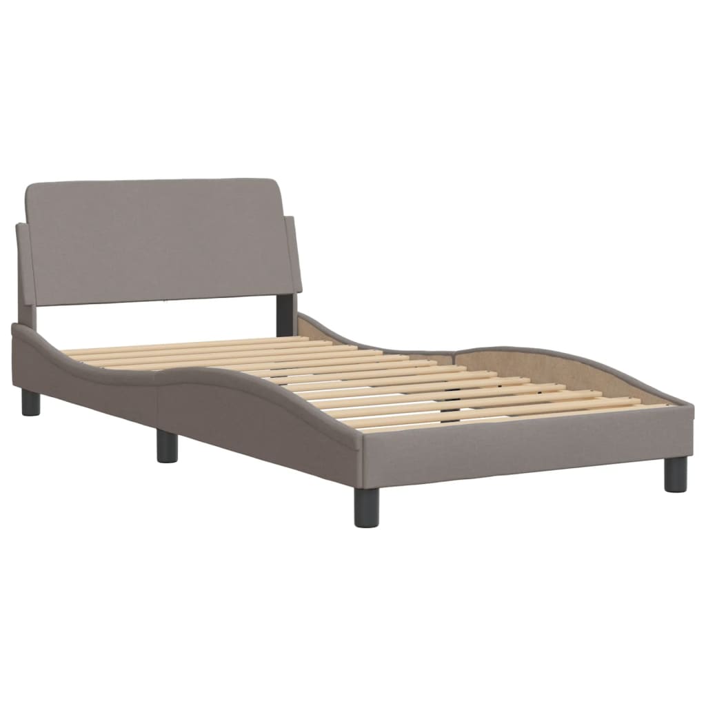 Bettgestell ohne Matratze "Hvar" Taupe 100x200 cm Stoff