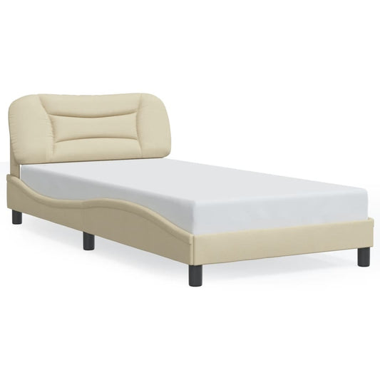 Bettgestell ohne Matratze "Hvar" Creme 100x200 cm Stoff