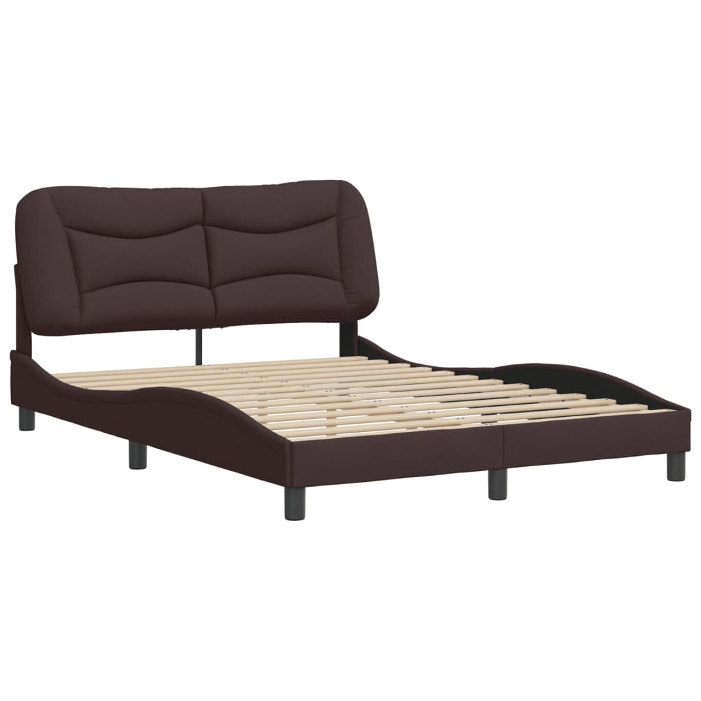 Bettgestell ohne Matratze "Hvar" Dunkelbraun 120x200 cm Stoff